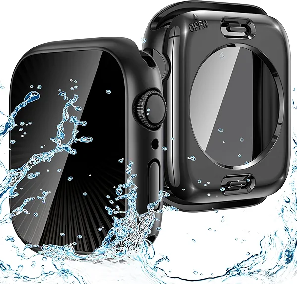 Goton Privacy Waterproof Case Compatible for Apple Watch Series 11/10 Screen Protector 46mm, Anti Spy Face Cover Back Bumper for iWatch Accessories