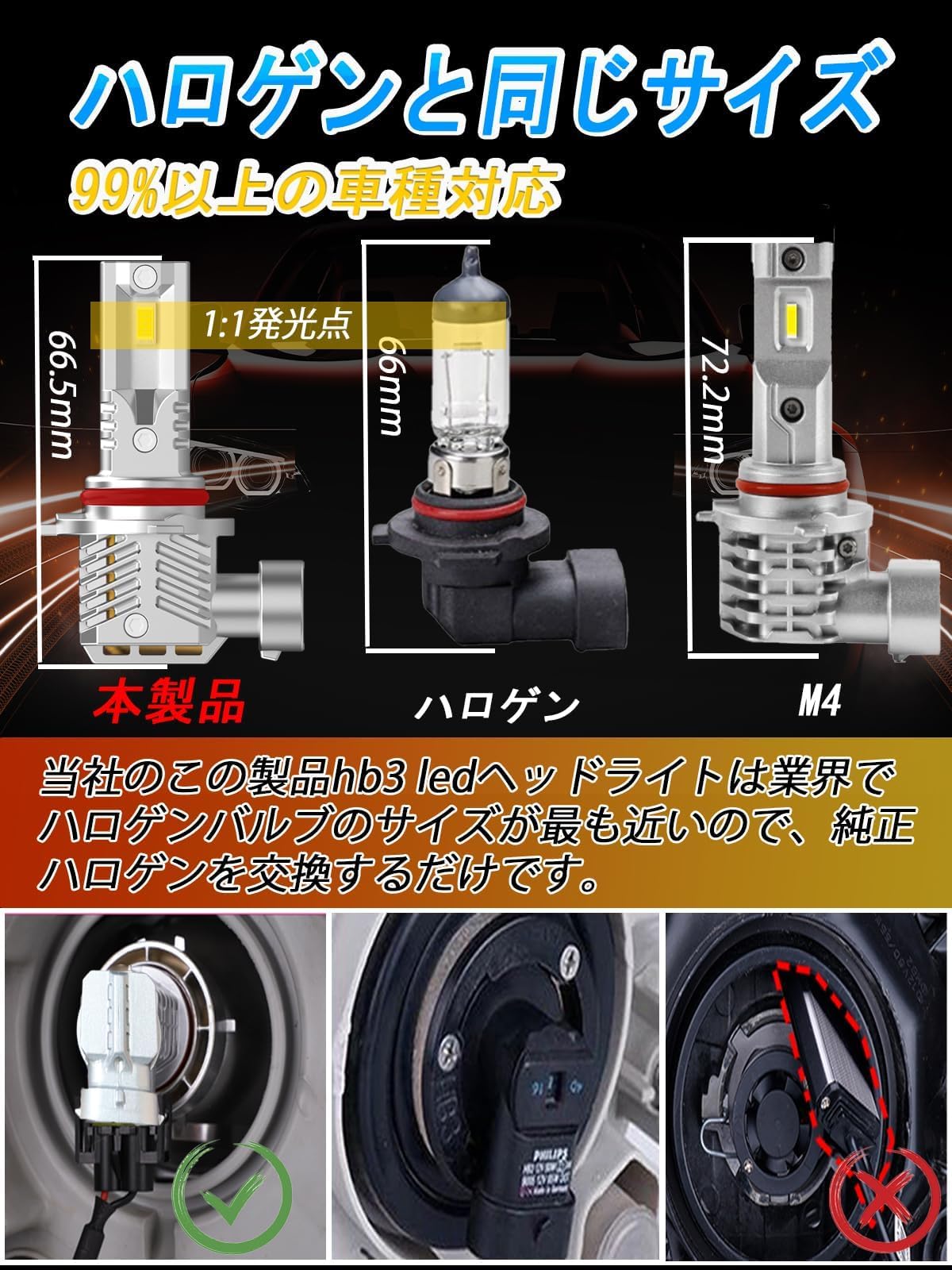 Amazon | LTONXEN HB3 9005 LEDヘッドライト ハイビーム 車検対応 爆光