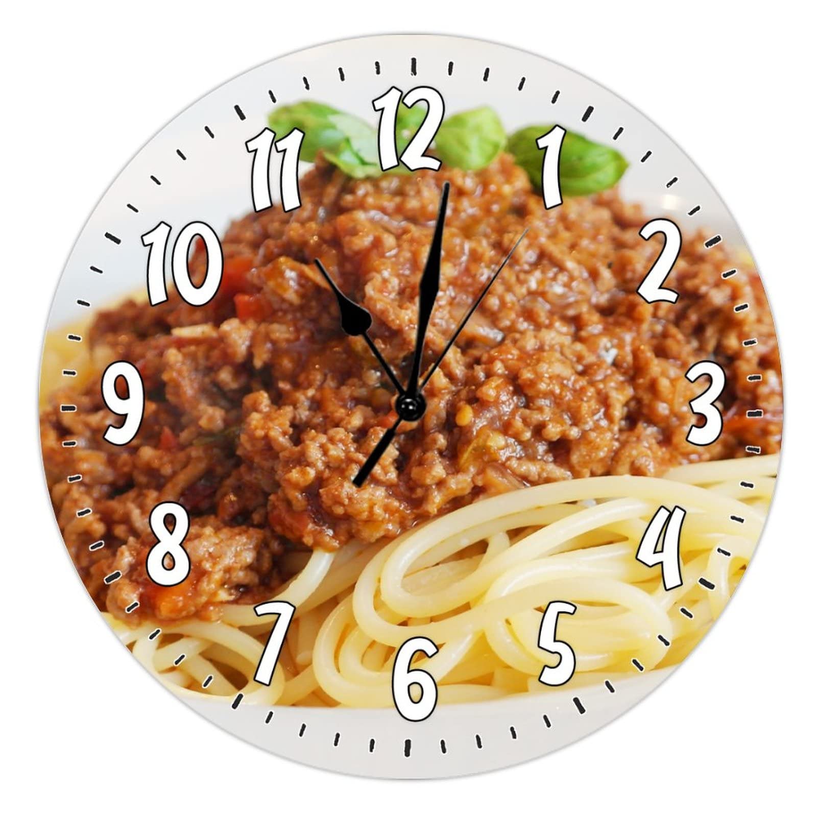 Horloge ronde en bois sans tic-tac ideale pour cuisine et coin barbecue