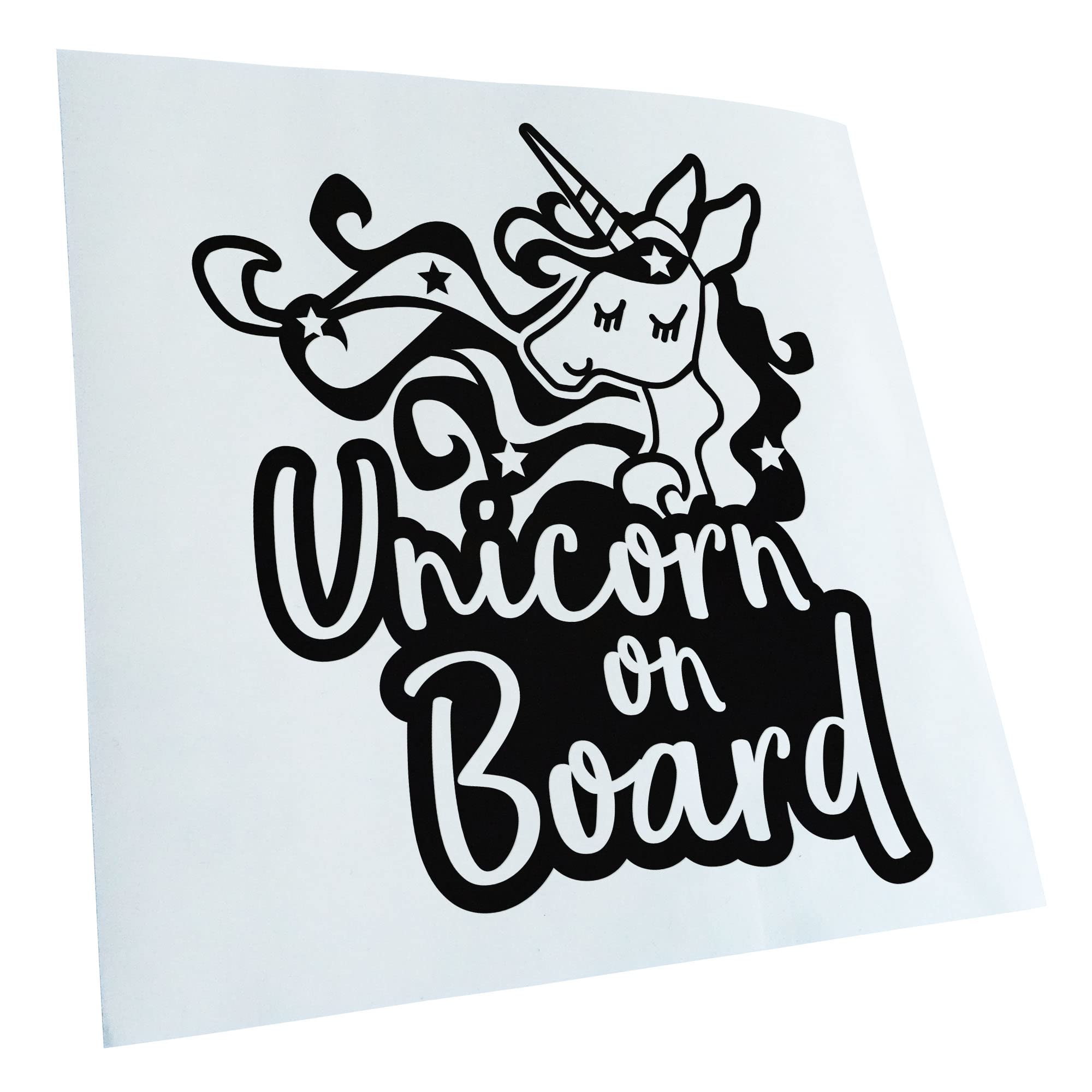 Kiwistar - Car Sticker - Unicorn on Board Unicorn - Black - 40 x 33 cm - Rear Window Car Sticker Weatherproof for Car Truck Moped Truck - Sticker Exterior Self-Adhesive Tuning Accessories for Windows