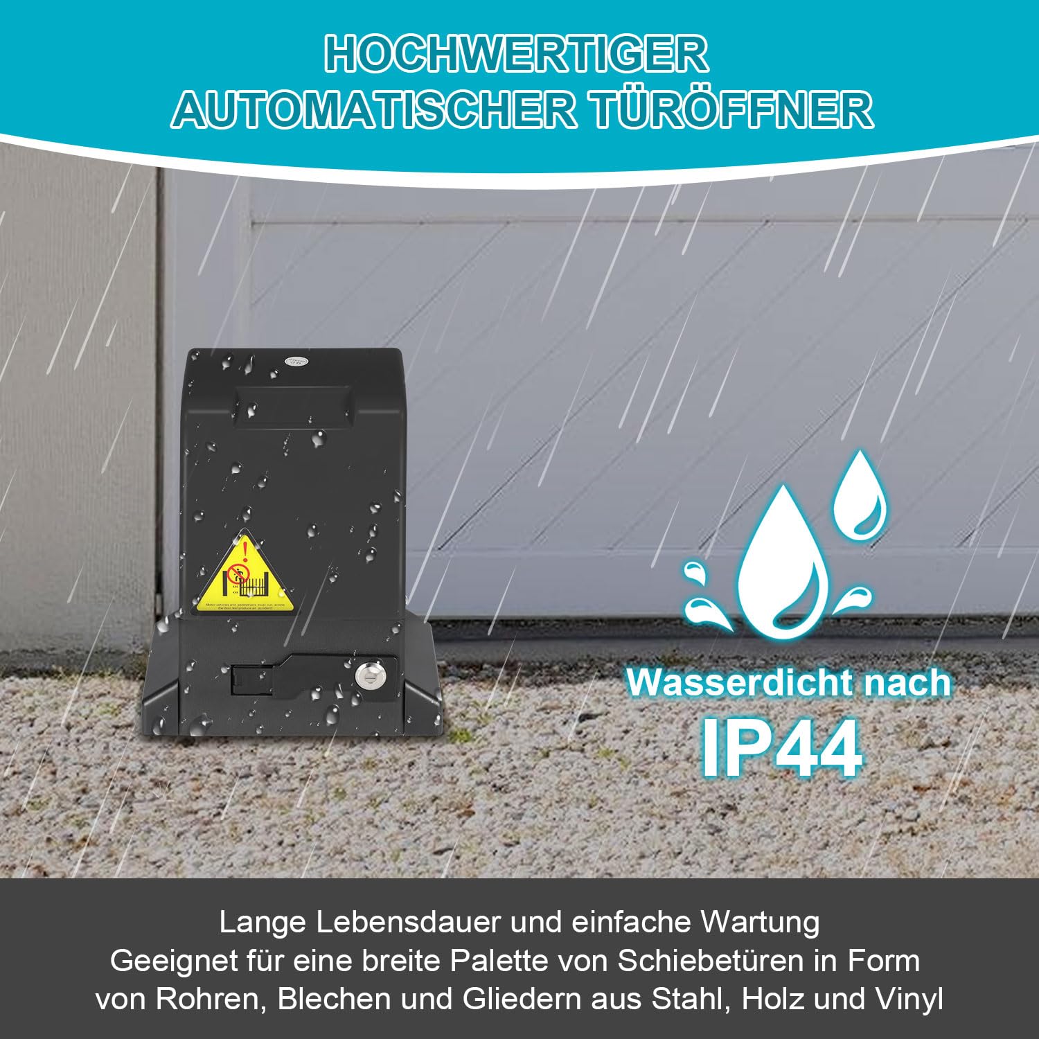 Sonnewelt Azionamento scorrevole da 370 W, set apriporta da garage con 2 telecomandi, lunghezza cancello 12 m, 8 cremagliera in acciaio, apriporta fino a 800 kg, automatico per hotel, fabbrica