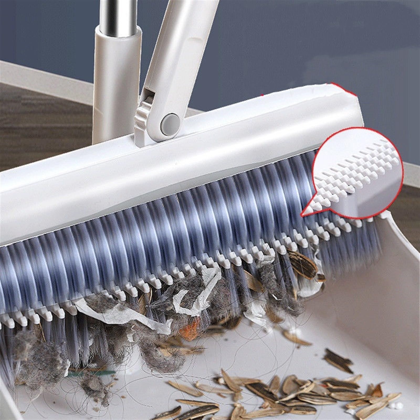 Juego de escoba de mano plegable y recogedor para limpieza del hogar con escoba magnética y pala de basura incluida