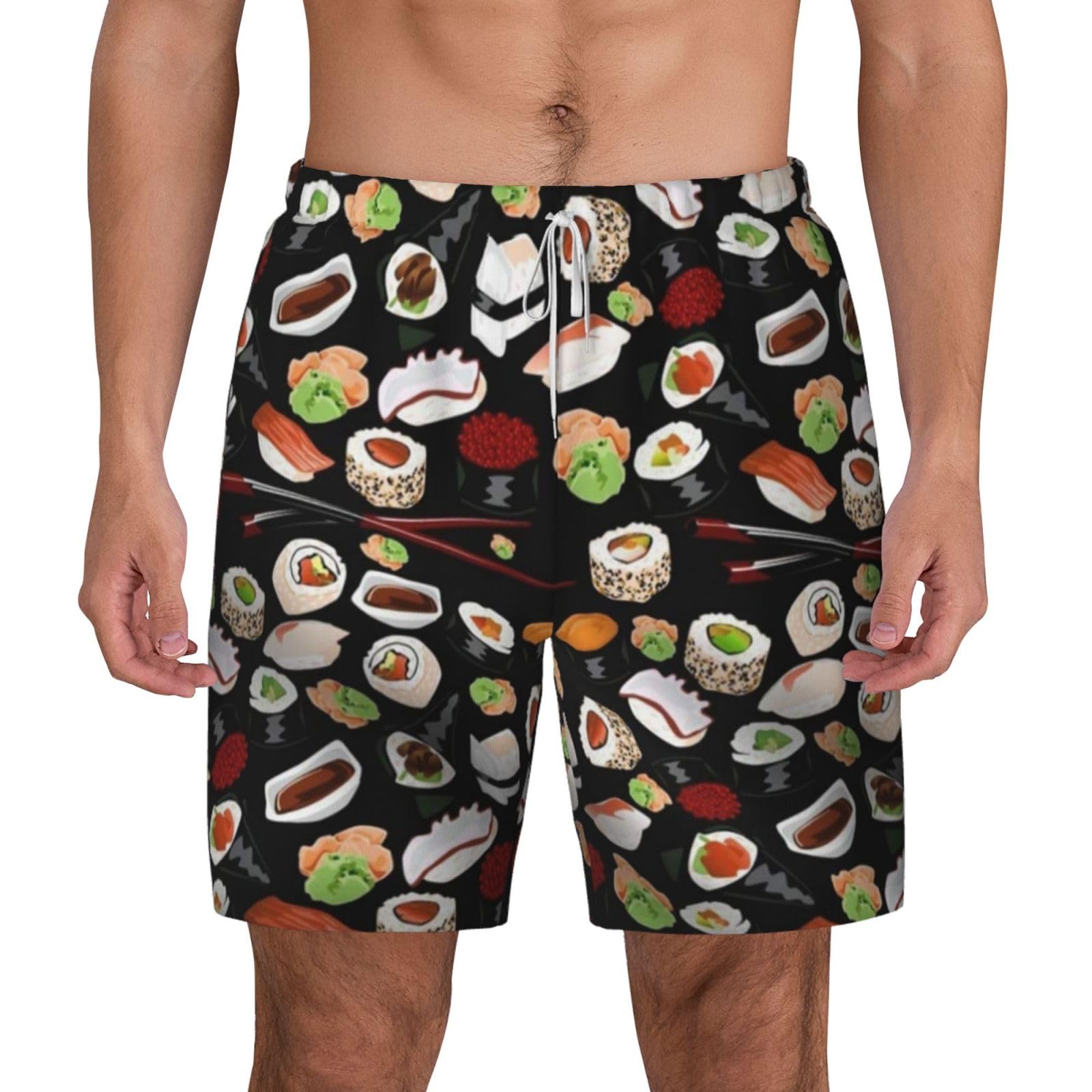 Bañadores de playa de estilo japonés con estampado negro para vacaciones 8