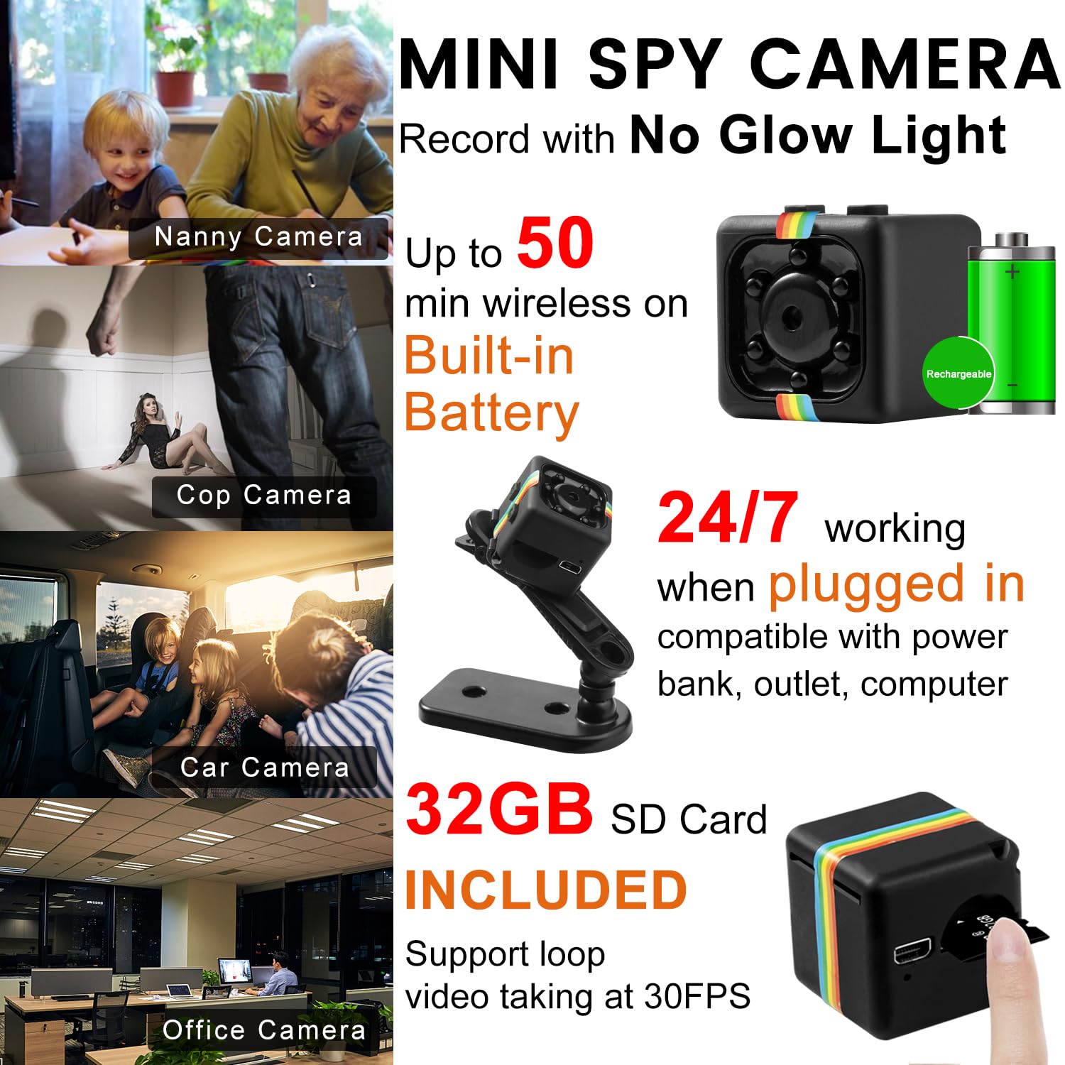 Telecamera Spia 1080P Senza Wi-Fi - Mini Camera Con Visione Notturna E Rilevamento Di Movimento - Foto 11