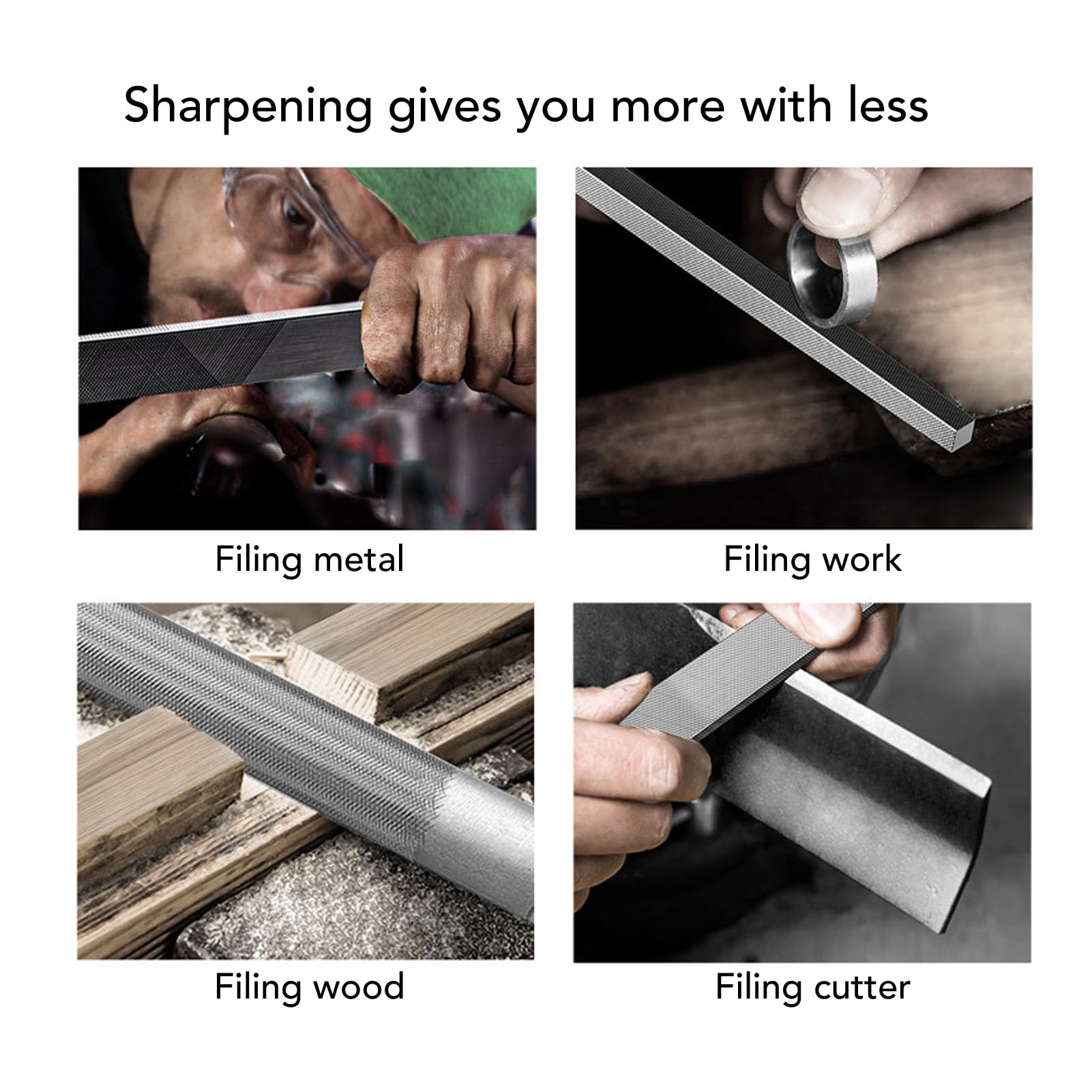 Set di 18 lime, set di lime in metallo con custodia, lime ad ago grandi professionali piatte, triangolari e semicircolari in acciaio T12 per progetti in legno.