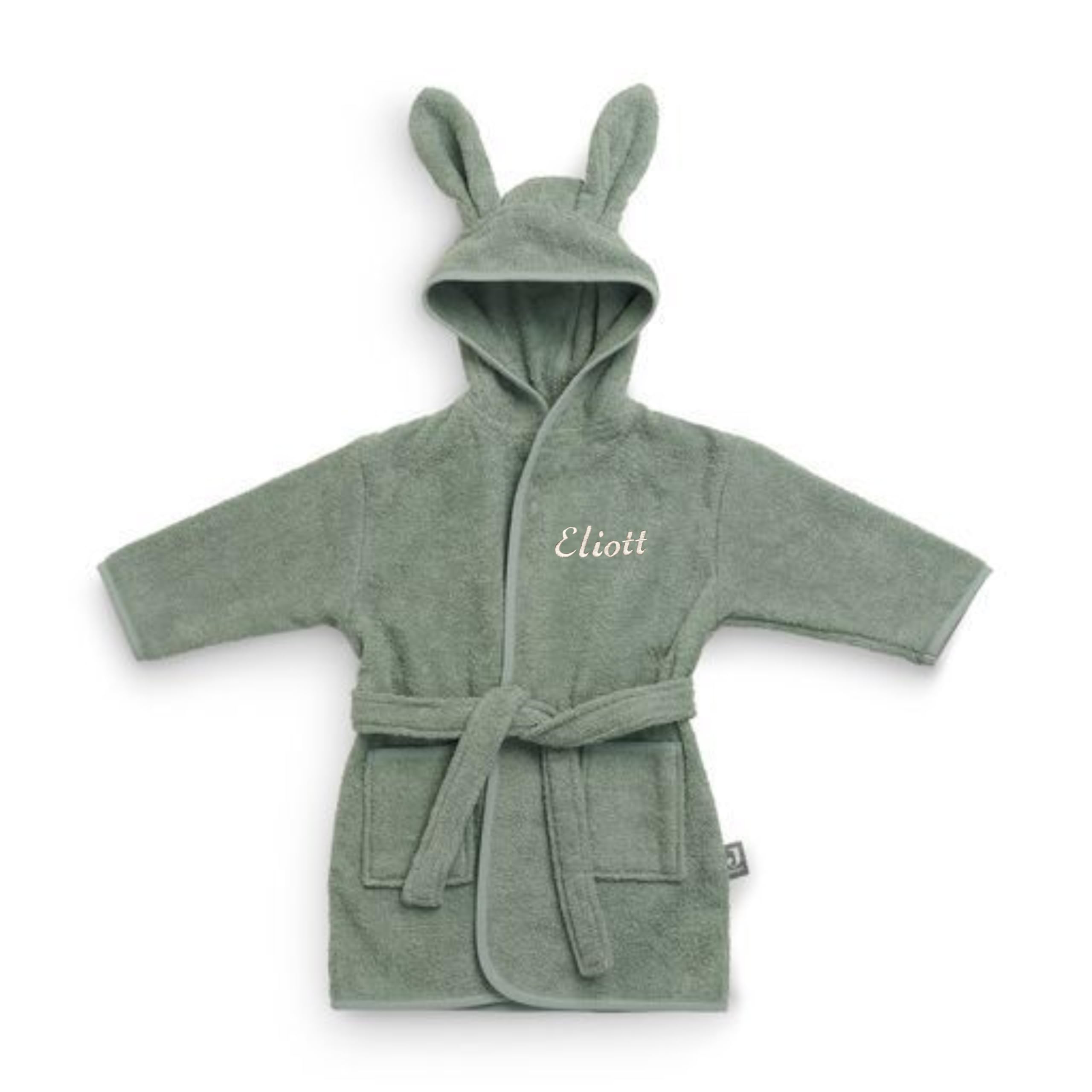 PEIGNOIR ENFANT BRODÉ – PERSONNALISABLE & DOUX, CADEAU ENFANT ANNIVERSAIRE, SERVIETTE ENFANT, SORTIE DE BAIN BÉBÉ, CADEAU PERSONNALISÉ BÉBÉ (VERT D'EAU, 3-4 ANS)