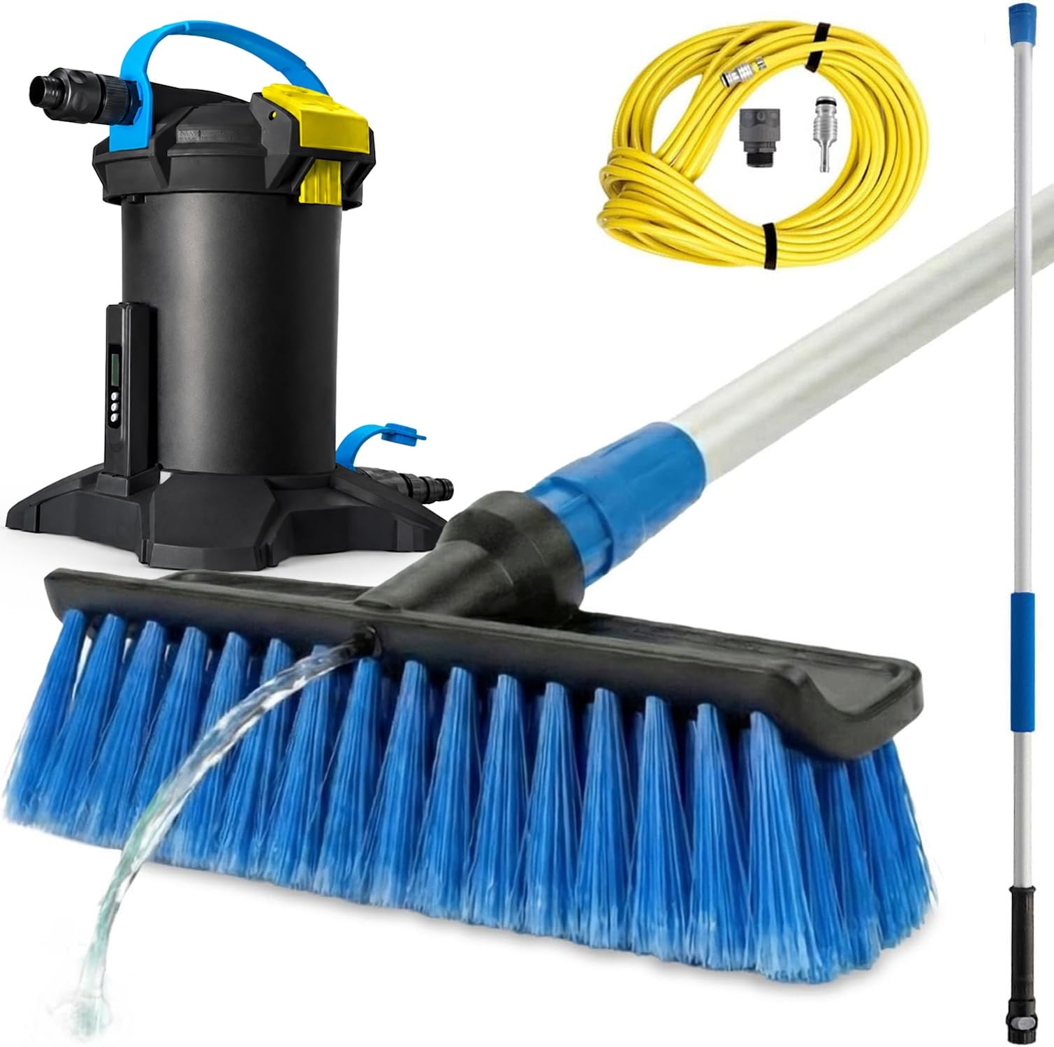 UNGER HIghFlow Window Cleaning Kit 1.2m Telescopic Pole & Soft Brush
