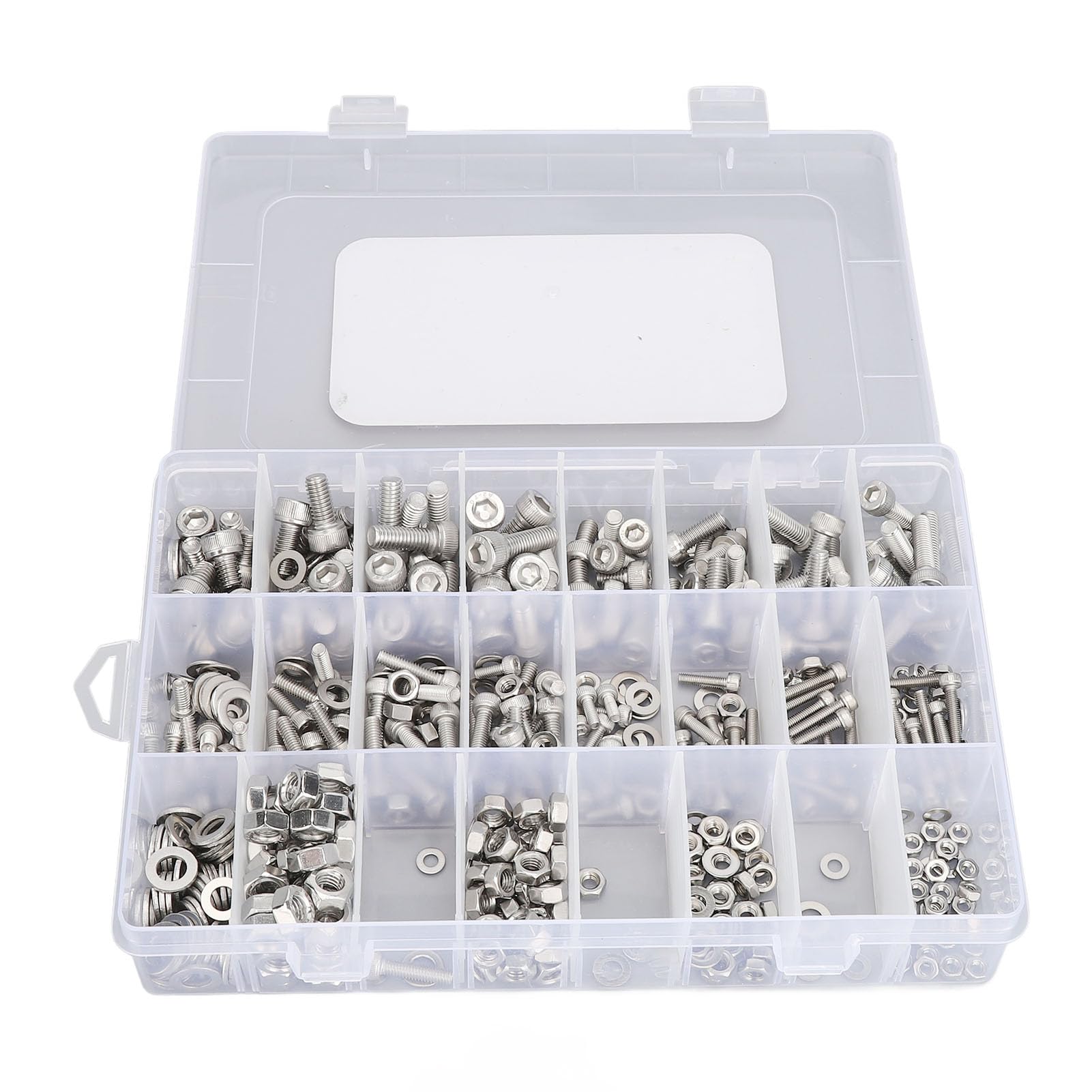 Kit d'assortiment d'écrous et de boulons de 520 pièces, Kit d'assortiment de vis M3 M4 M5 M6, boulons à tête hexagonale, écrous, rondelles plates