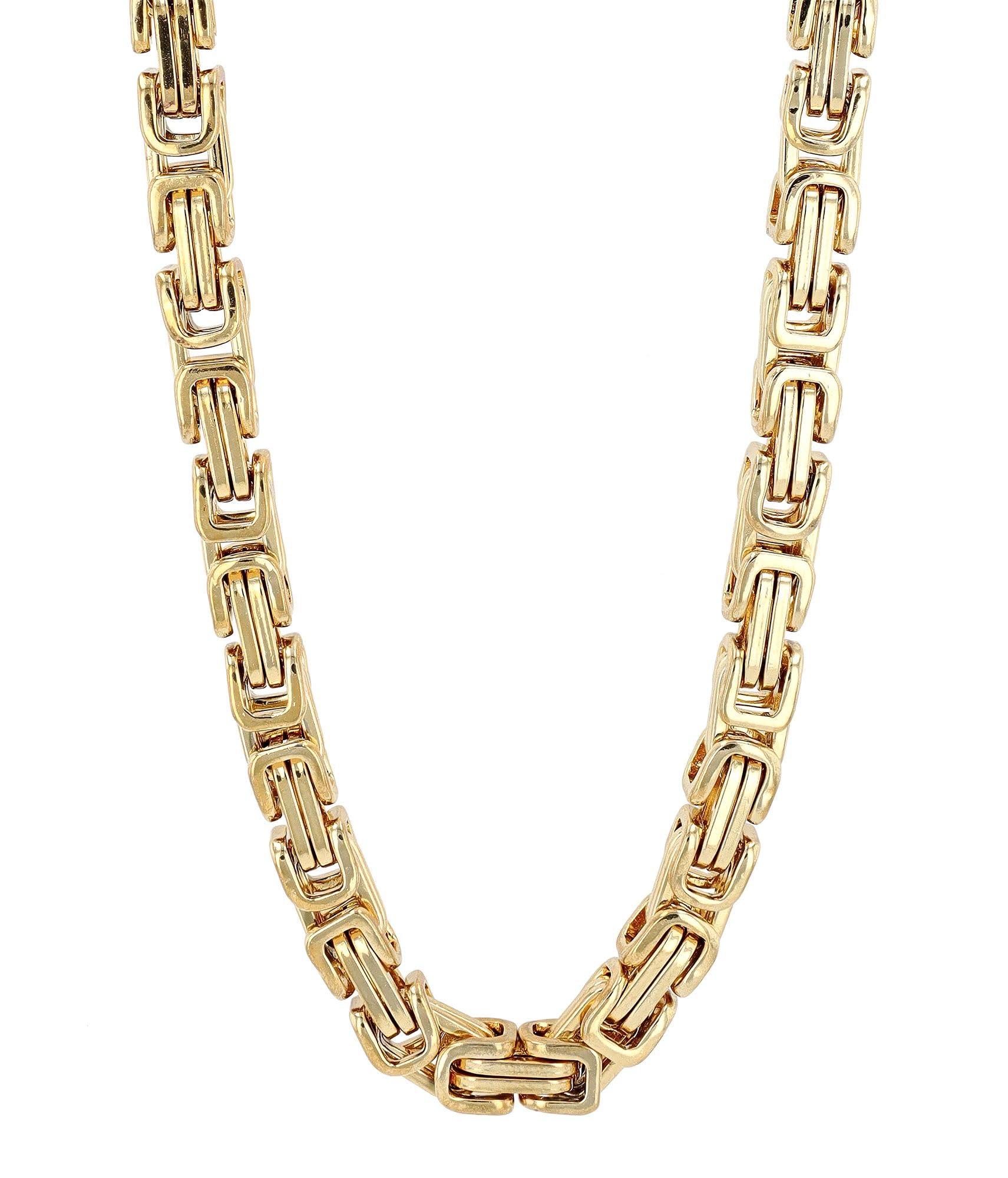 Akzent Cadena bizantina para hombre de acero inoxidable, 60 cm, color dorado, de moda, ideal para el día a día y el tiempo libre