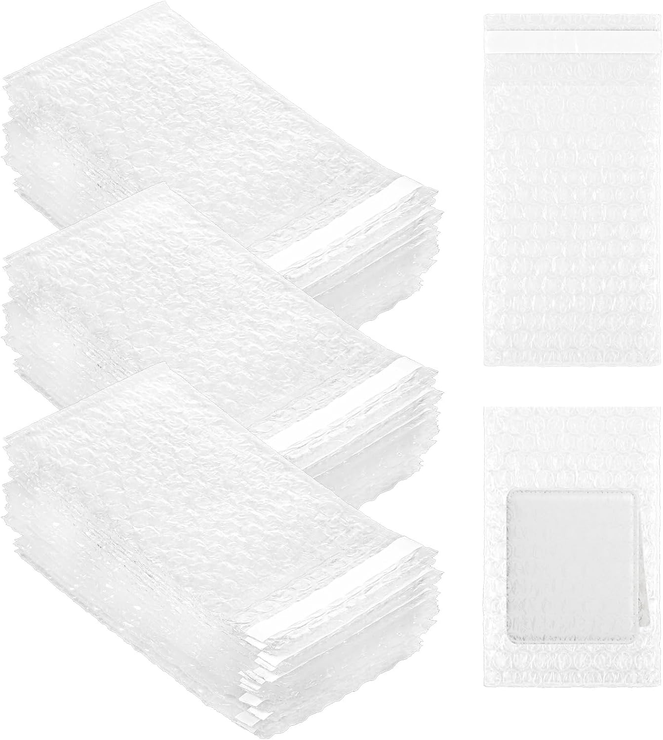 300Pcs Bubble Wrap Bags 4 x 6 Inch Clear Bubble Out Bags Self Sealing Bubble Wrap Pouches Double Wall Bubble Pouch Bag for Moving and Storage