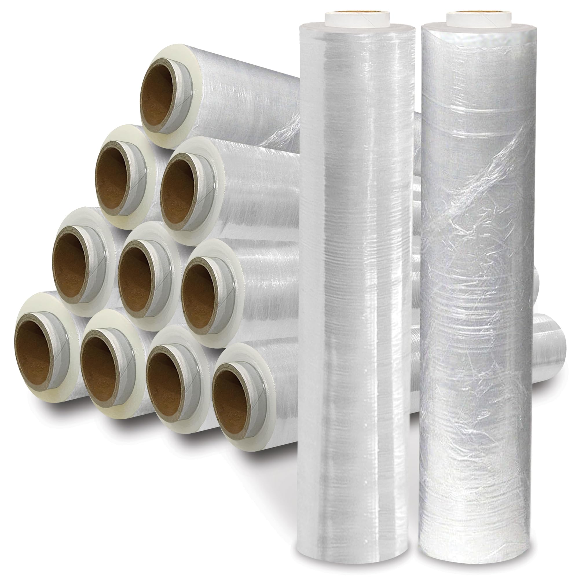 JeeJaan® 36 Rolls Clear Pallet Wrap 400mm x 250m 20mu | Tear Resistant Stretch Film | Water & Moisture Proof Pallet Stretch Shrink Wrap | Multi-Use Strong Pallet Stretch Wrap