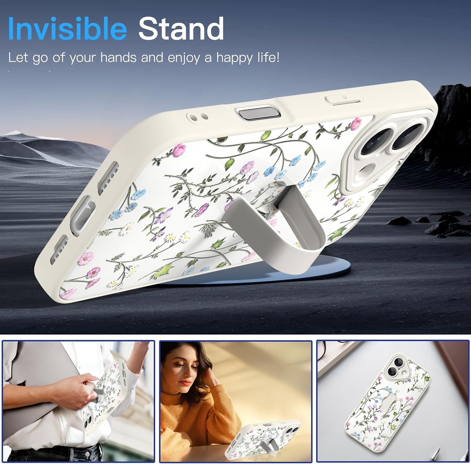 3D for iPhone 17 Case with Finger Hand Strap Kickstand image 2