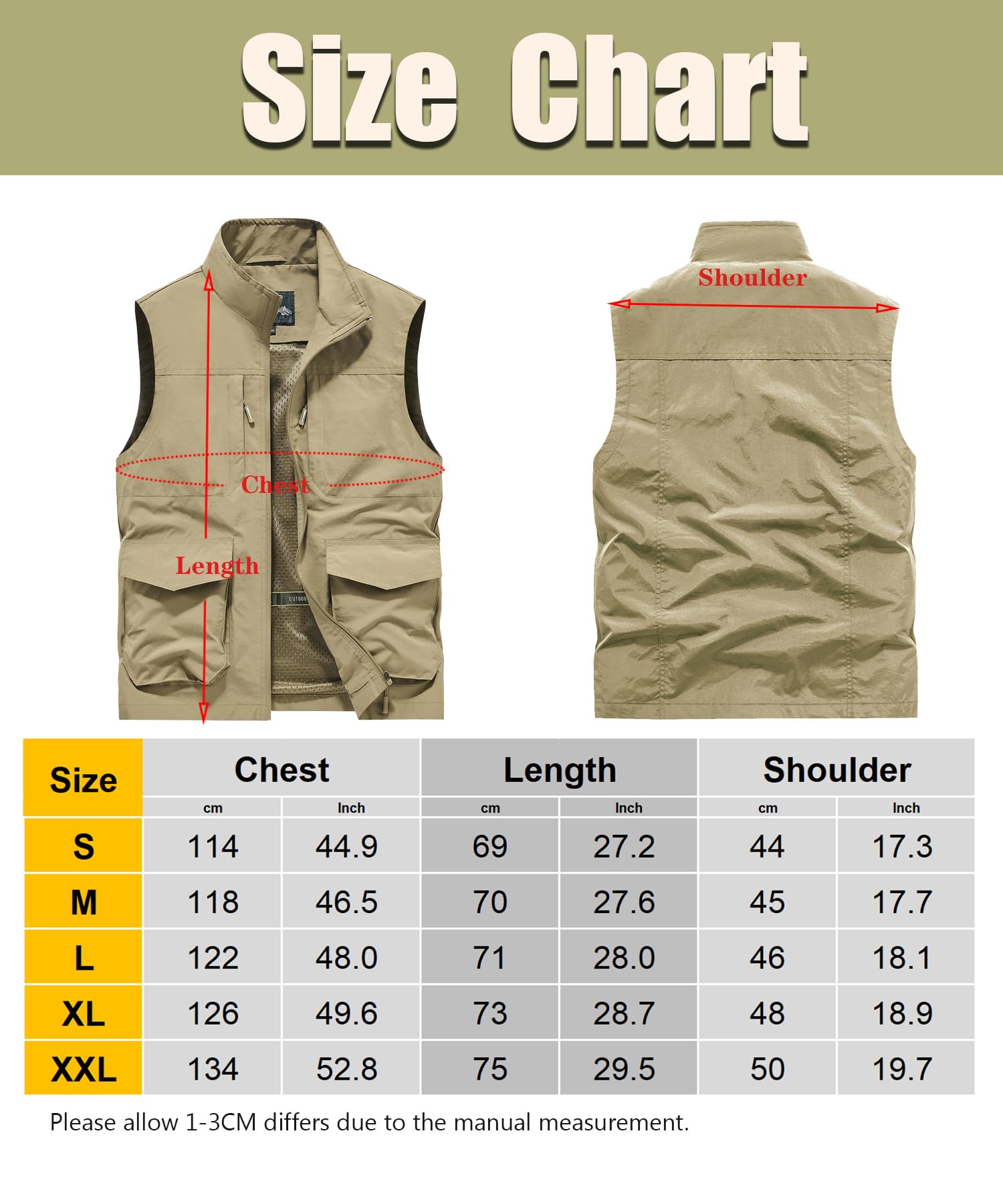 Gilet de pêche pour homme à l'extérieur Multi-Poches Gilet Sans Manches Veste Été Légère Respirant Veste de Loisirs à Séchage Rapide Gilet pour Camping en Photographie