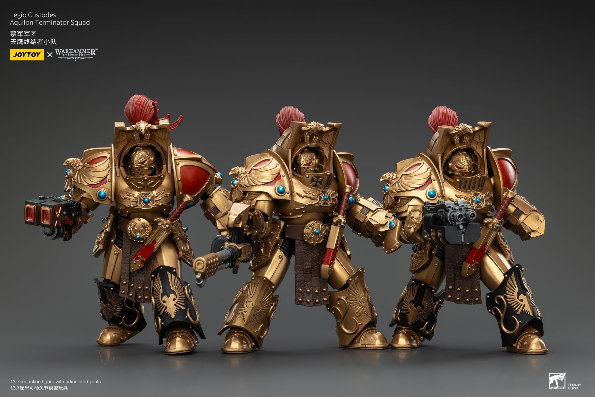 JoyToy Warhammer 40K Legio Custodes Aquilon Terminator Squad z Infernus Firespike figurka w skali 1:18