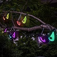 Vista 6 de Luces de ojos espeluznantes intermitentes de Halloween, 5 piezas de globos oculares que cambian de color automático, decoraciones de Halloween