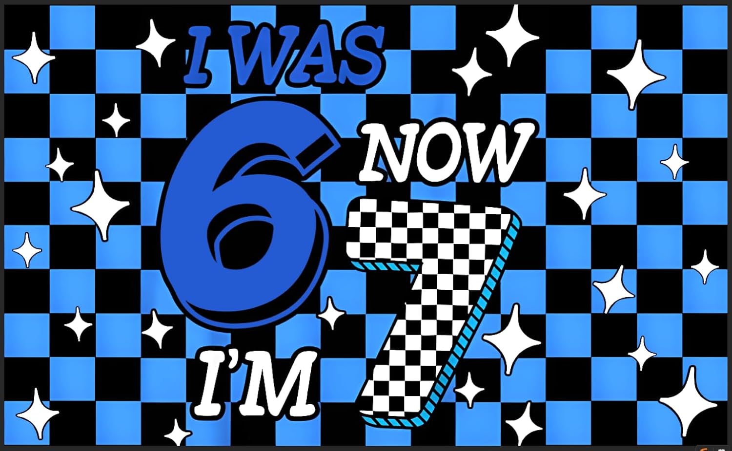 Amazon.com : Heyfary 6 7 Birthday Party Decoration Blue Checkered I was ...