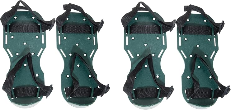 Plutreas Epoxy Floor Spiked Shoes Fully Assembled Gunite Shoes with 1" Spikes for Epoxy Floor, Overlays, Cover Installation Green, 2 Pair