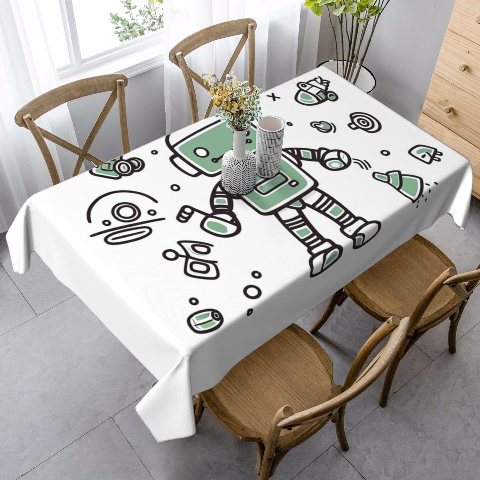 Nappe rectangulaire pour banquet et repas de fête style robot