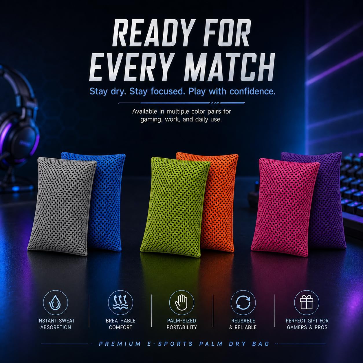 Esports Sweat Absorbing Grip Bag for Sweaty Hands