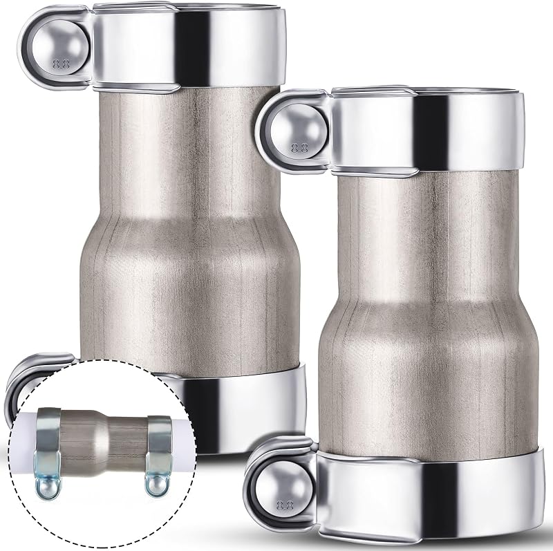 Adaptador redutor de escapamento MorningRo de 2,5 para 3 polegadas com abraçadeiras de aço inoxidável – Kit com 2 unidades