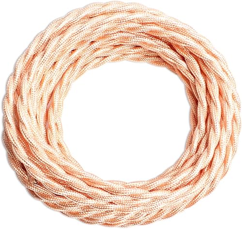 Cable trenzado cubierto de tela para lámpara de 25 pies, 182 industrial eléctrico estilo vintage, calibre 18 estilo antiguo para lámpara retro,