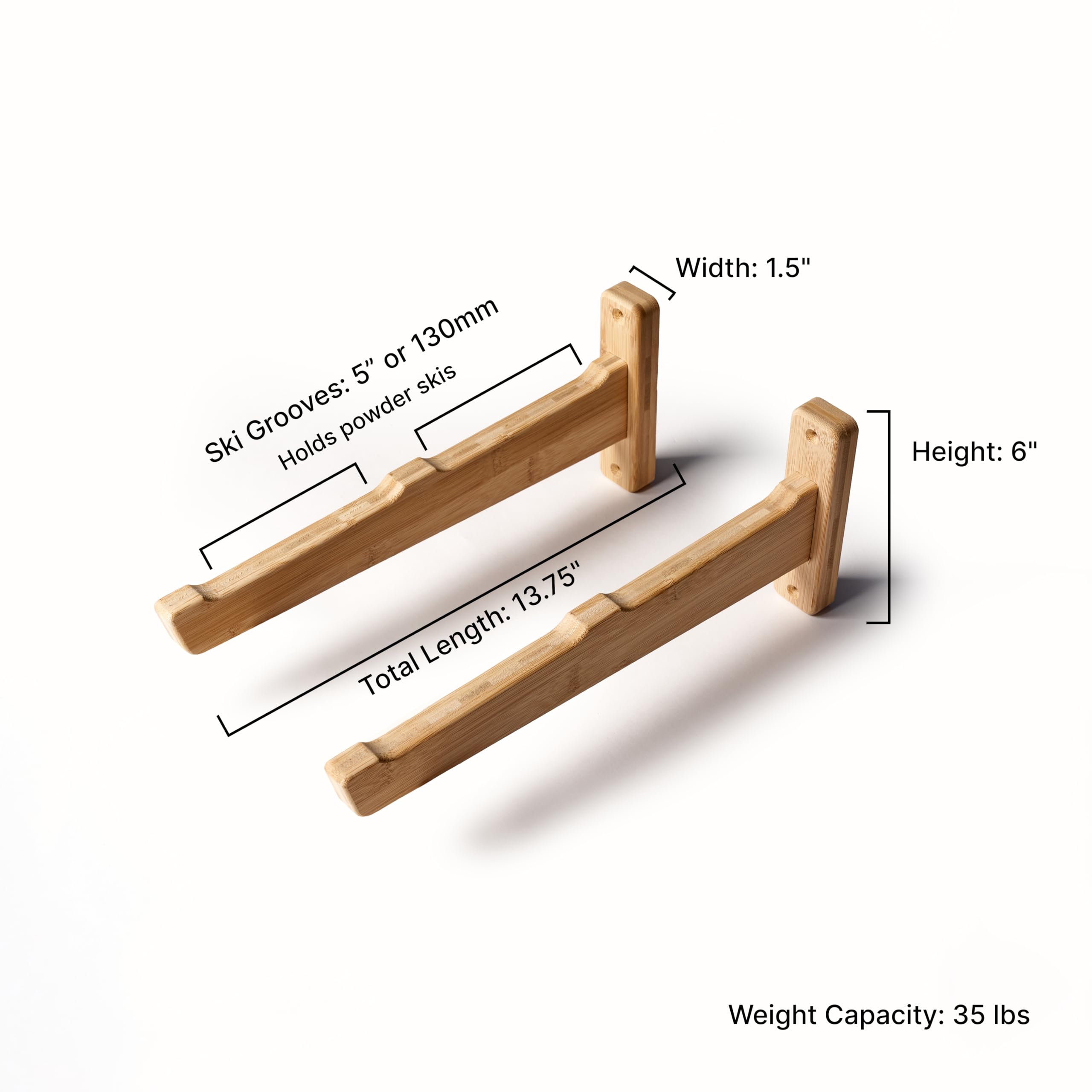 Amazon.com: Vagabond Racks Premium Bamboo 2-Pair Ski Wall Mount