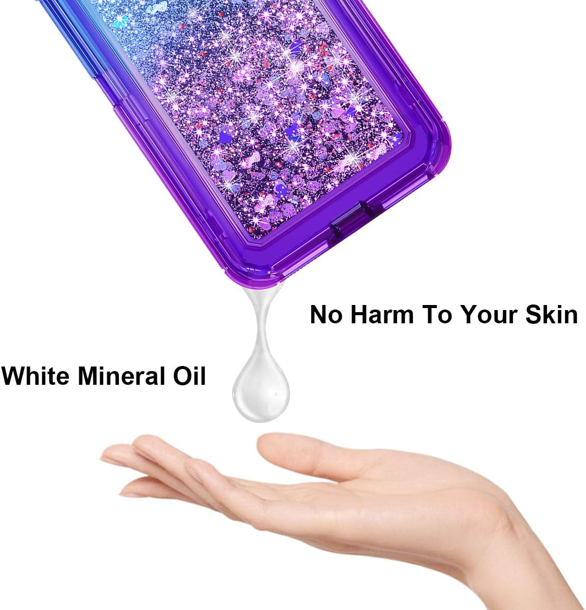 JAKPAK iPhone 6 Case,iPhone 6S Case Shockproof Glitter Flowing Liquid Bling Sparkle Gradient Cover for iPhone 6S for Girls Woman Heavy Duty Full Body Protective Case for iPhone 6S iPhone 6 Blue Purple