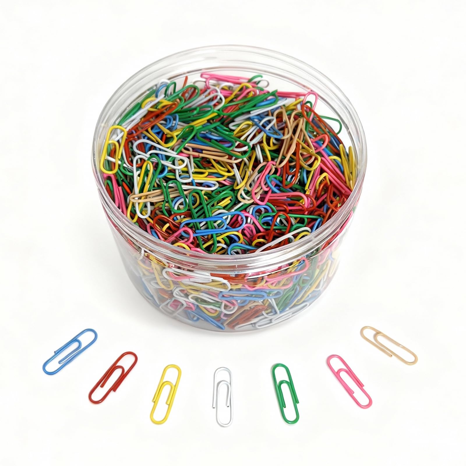 Büroklammern, bunt, 1000 Stück, klein, 2,8 cm, langlebig und rostfrei, beschichtete Büroklammern, ideal für Büro, Schule, Dokumentenorganisation (mehrfarbig)