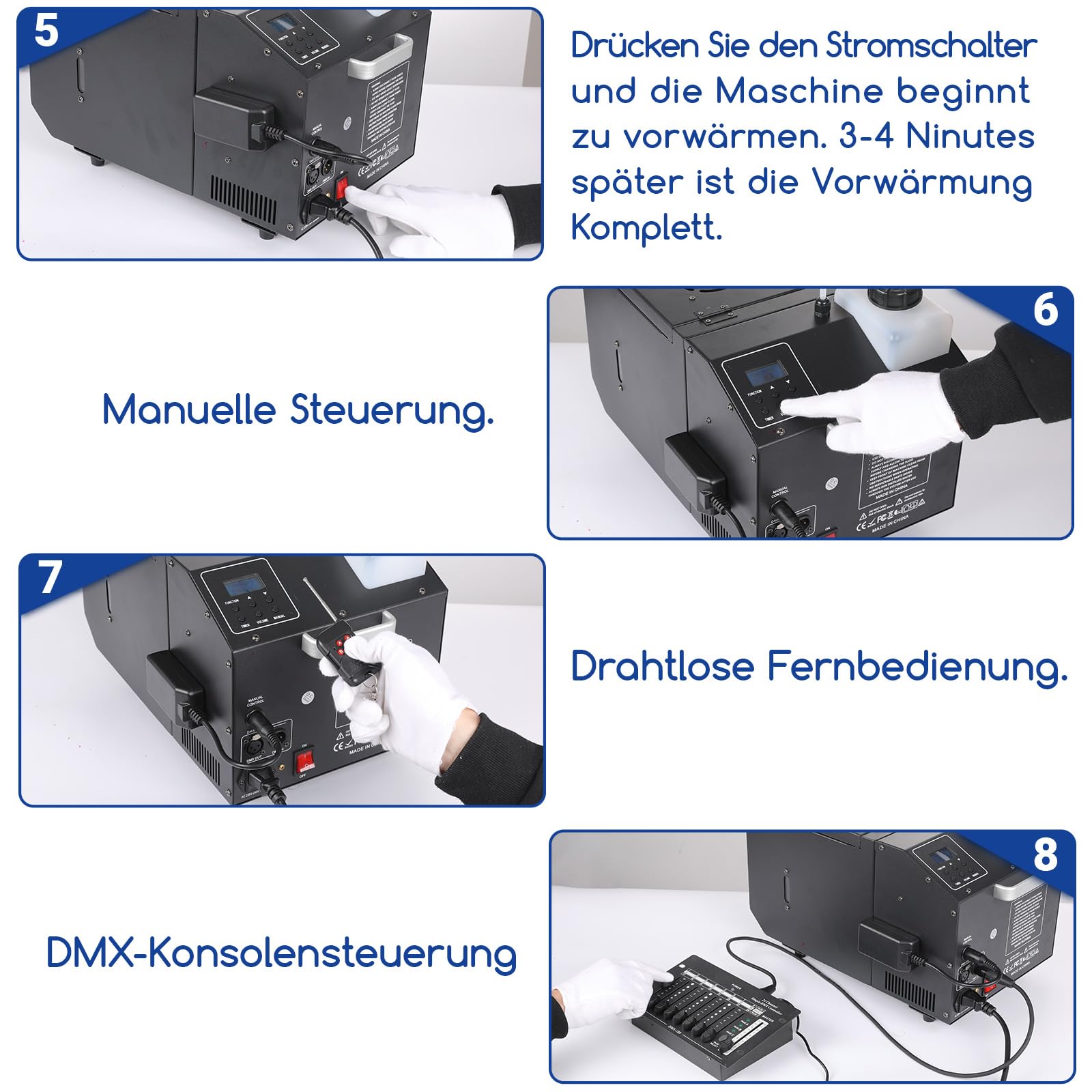 Telbum 1200W Boden Nebelmaschine mit Fernbedienung, Wasserbasierte Nebelmaschine Bodennebelmaschine, DMX 512, Manuelle Steuerung,Timerfunktion, Rauchmaschine für Hochzeit, Party, DJ, Bühne, Halloween