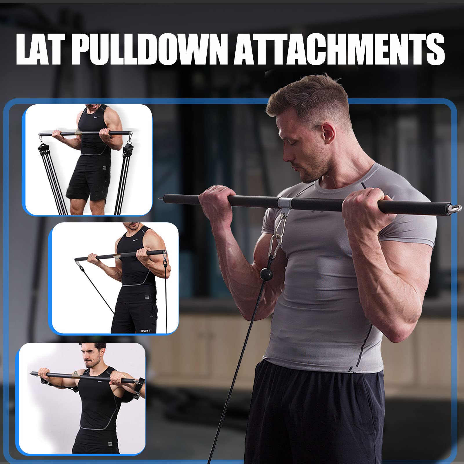 LAT Pull Down Bar Cable Attachments per Palestra, attacchi LAT pulldown, Barra Dritta, Barra di Resistenza per Allenamento Sollevamento Pesi