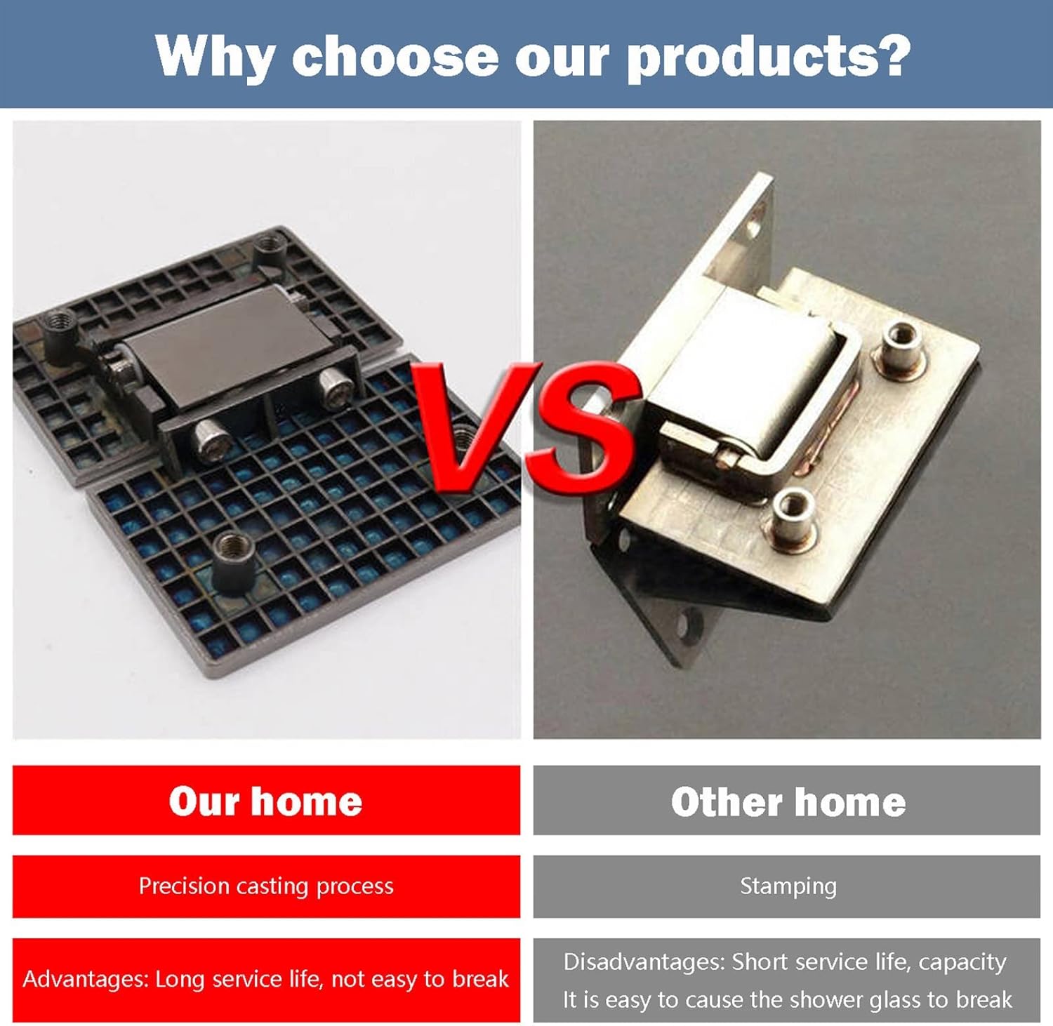 Glass Door Hinge,Pivot Hinge,2Pcs 304 Stainless Steel s, Matte Black 90° Single Side Bathroom Glass Clamp, 8-12mm Frameless Shower Door Hinges