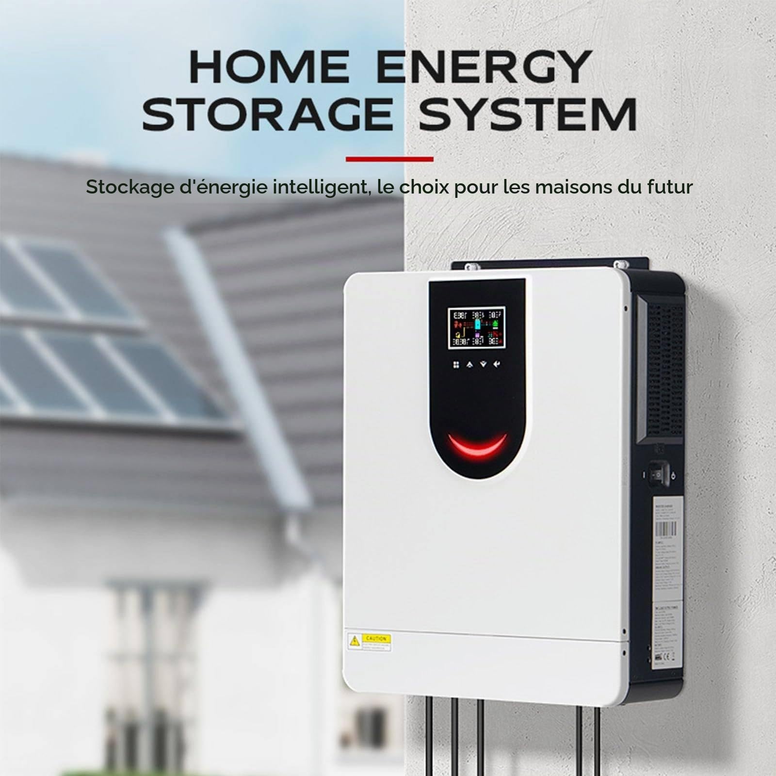 Onduleur Solaire Hybride (1000-10200W), Onduleur à Onde SinusoïDale Pure 12V 24V 48V à Usage Domestique, éCran LCD, avec ContrôLeur De Charge Mppt 40/80/120/160A,DC12V-1000W