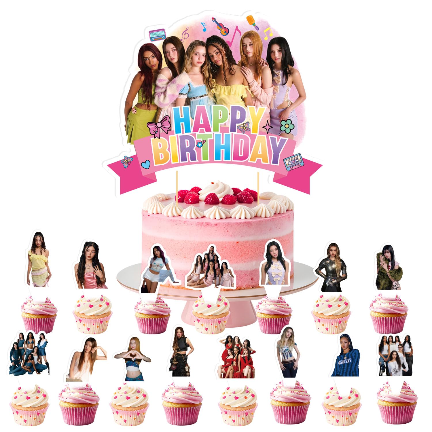 31 Pcs Katseye Cake Toppers, Cake Decorations, Cupcake Toppers, Birthday Party Supplies