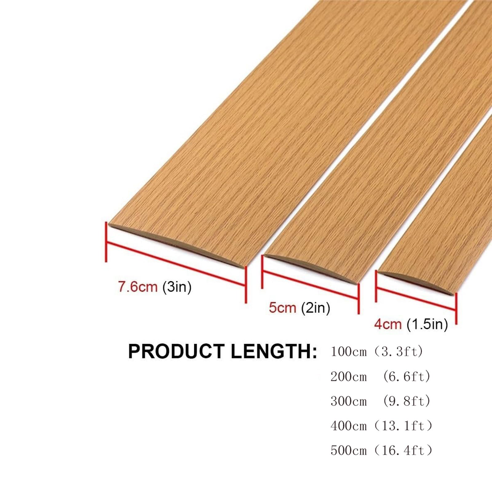 Poza Przejściem Podłogi Samoprzylepne Podłogi Pasy Podłogi Przejściowe Samoprzylepne Laminowane, Pcv Laminowane Płaska Rozdzielacz Drzwi Transi(Size:7.6cm x 500cm,Kolor:Kawa)