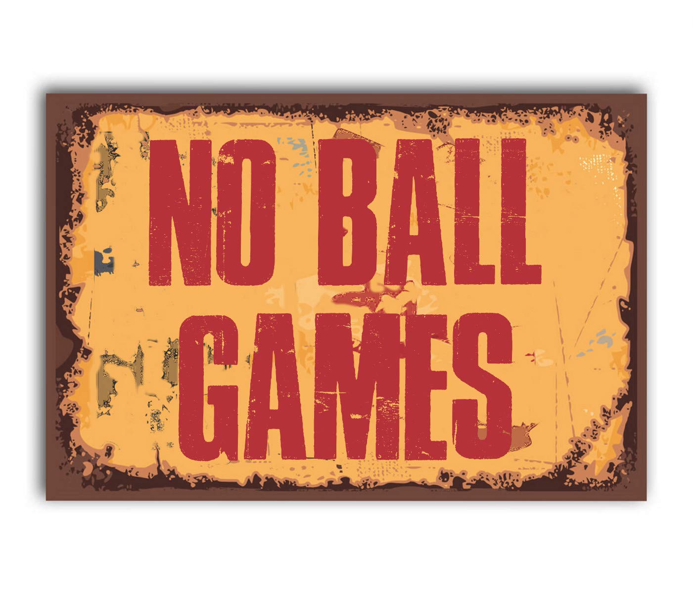 Xtra-Print 920 No Ball Games Vintage Metal Aluminium Plaque Sign Door House Office Wall (23X15cm)
