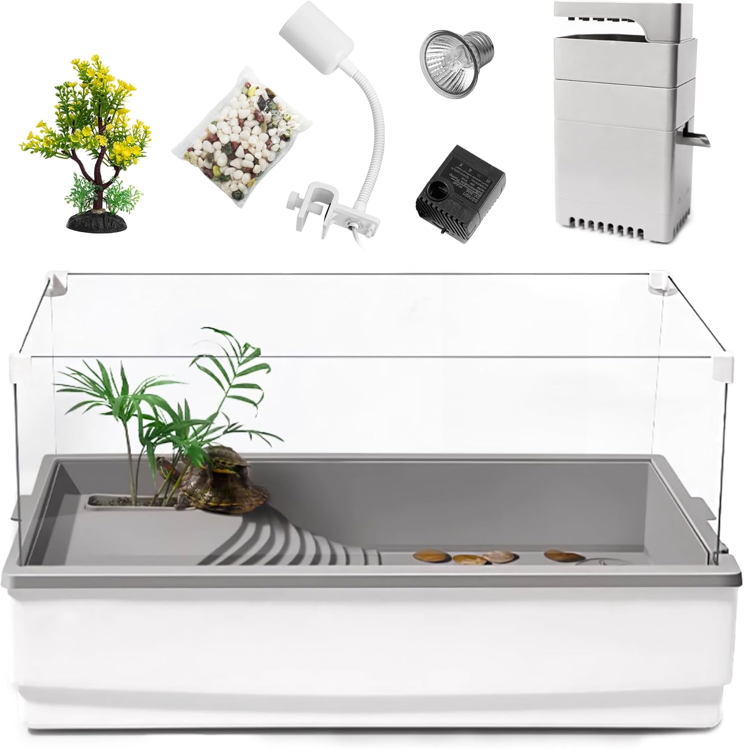 Turtle Tank Habitat, Acrylic Aquatic Tortoise Aquarium