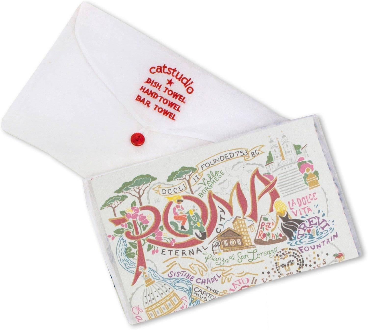 Catstudio Roma Dish Towel, Souvenir Kitchen and Hand Towel, Perfect Tea Towels for Rome Lovers, Travel Souvenir, Housewarming Gifts, Couple Gifts - Image 2