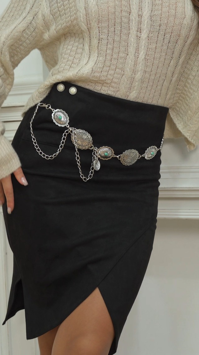 FLUFFY SENSE. Midi Skirt for Women Stretch High Waist Pencil Skirt