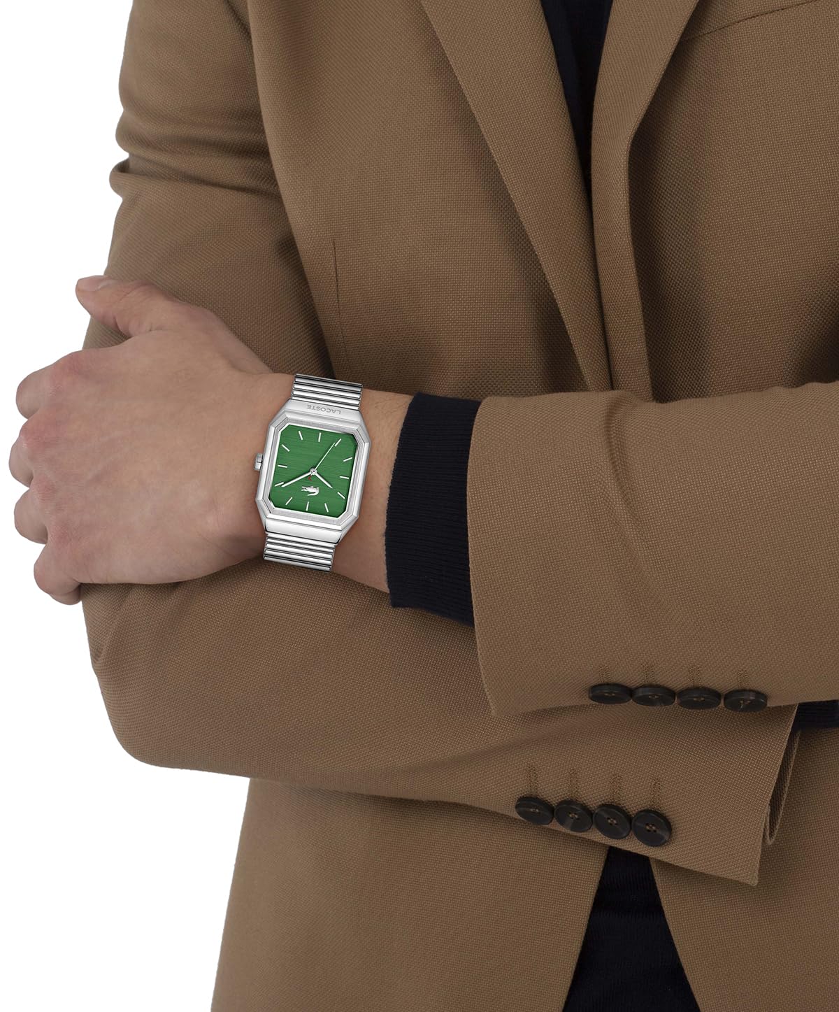 Lacoste Rene 2011523 - Reloj de Tres Agujas para Hombre con Brazalete de Acero Inoxidable Plateado