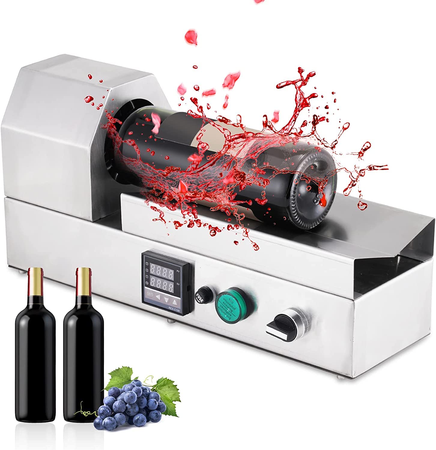 Macchina termoretraibile elettrica, display digitale termostatico, per capsule in PVC fino a 70 mm di diametro, ideale per l'imballaggio di bottiglie di vino