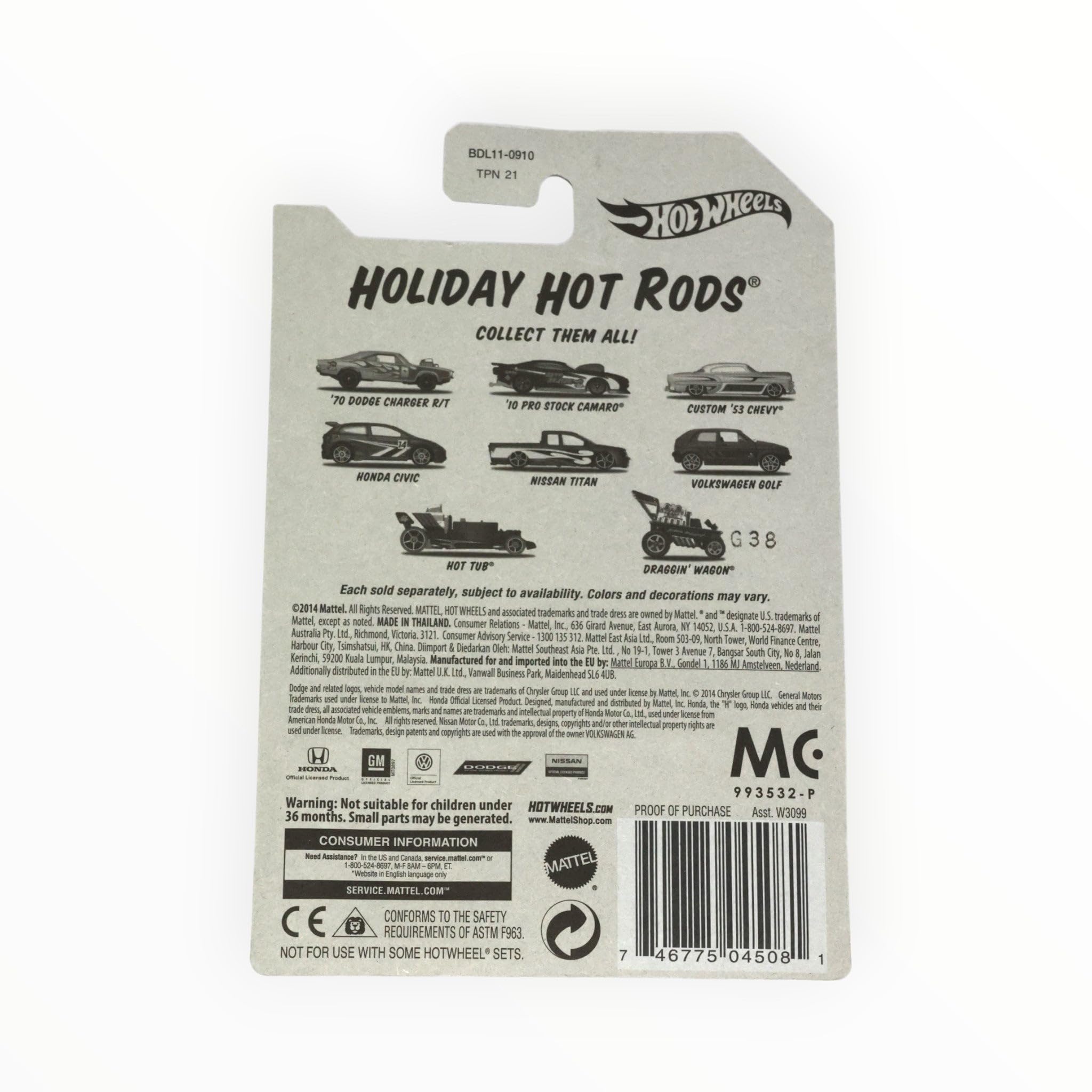 Amazon.com: Hot Wheels Holiday Rods Honda Civic Red WALMART : Toys