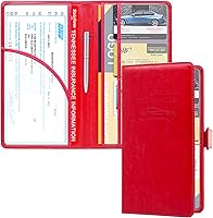 Vista 8 de RSAquar Funda para Registro y Seguro de Automóvil, Organizador de Guantera para DNI, Tarjetas de Licencia de Conducir y Documentos Esenciales