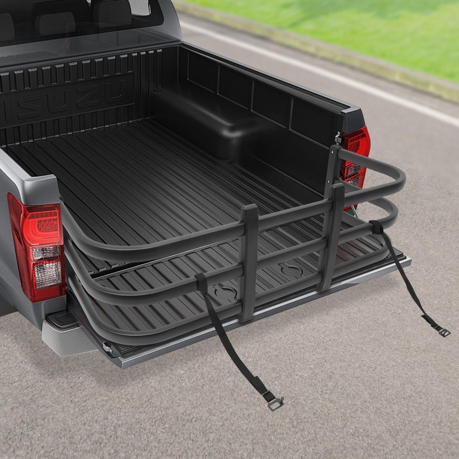 Przedłużenie powierzchni ładunkowej Pickup, 122-155 cm, regulowany ekspander, obracany o 180° rozdzielacz powierzchni ładunkowej z aluminium, przedłużenie przestrzeni ładunkowej do małych i średnich