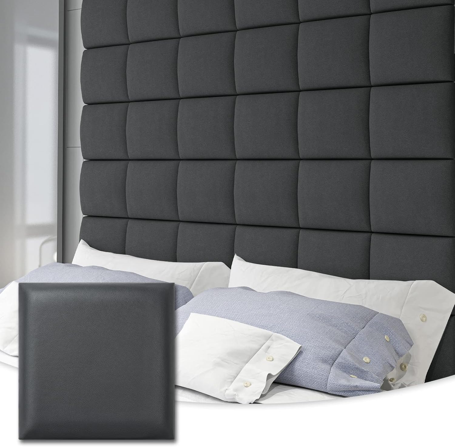 Art3d Adjustable Wall Mounted Upholstered Headboard for