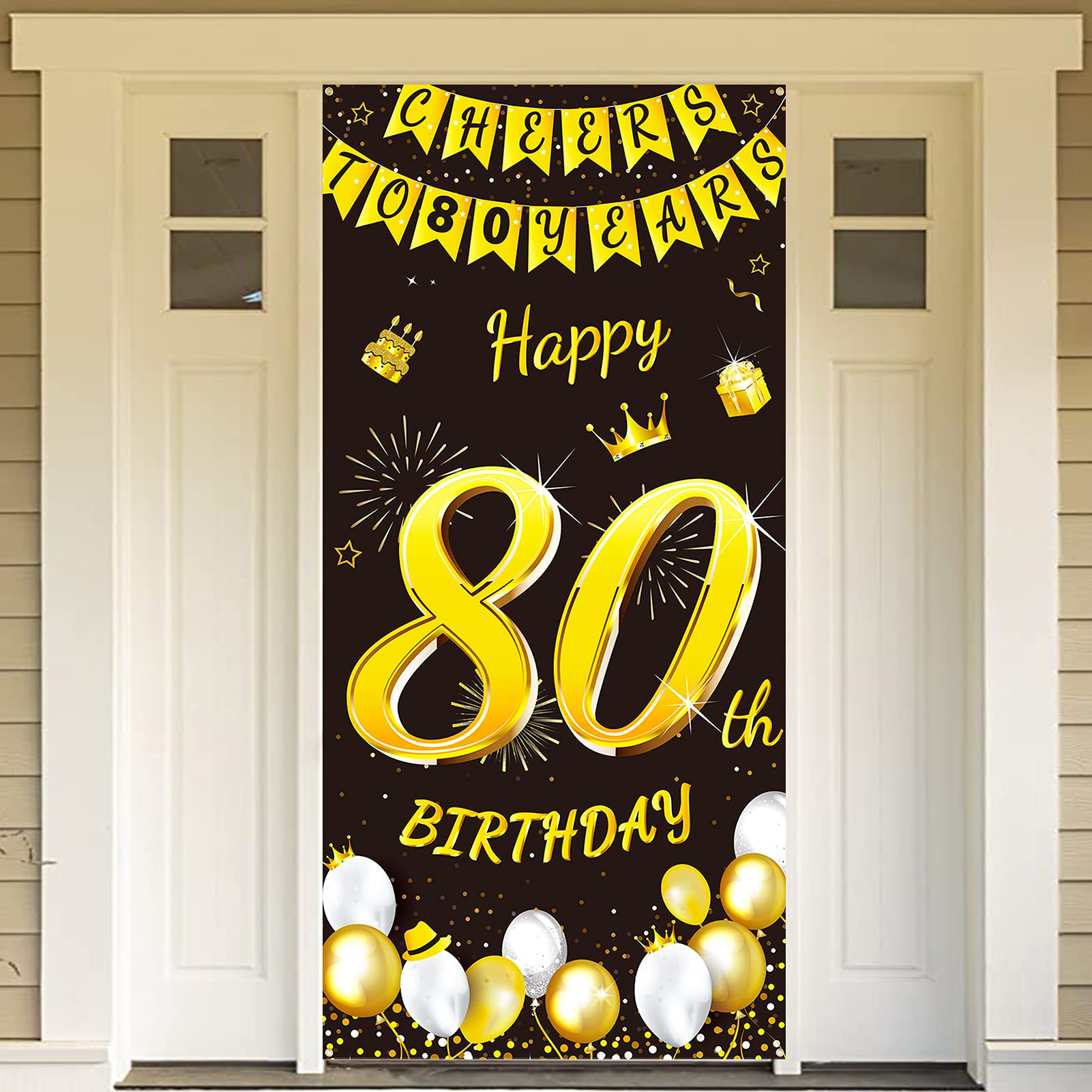 Striscione 'Halfway To 80' Per 40° Compleanno - Glitter Dorato, 80cm, Decorazione Festa - Foto 5