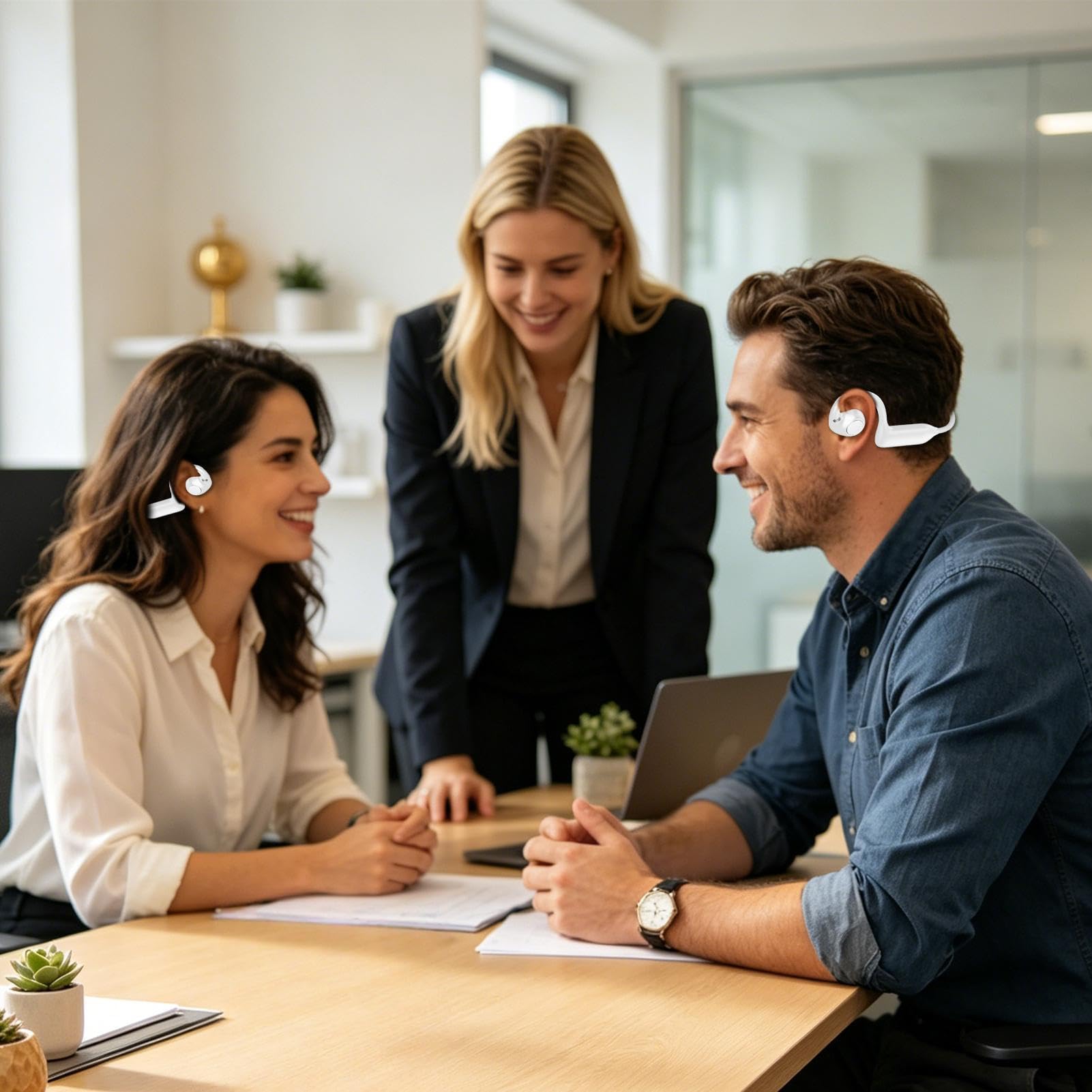 Casque Open Ear Écouteurs Smart Open Ear à Traduction IA avec Caméra