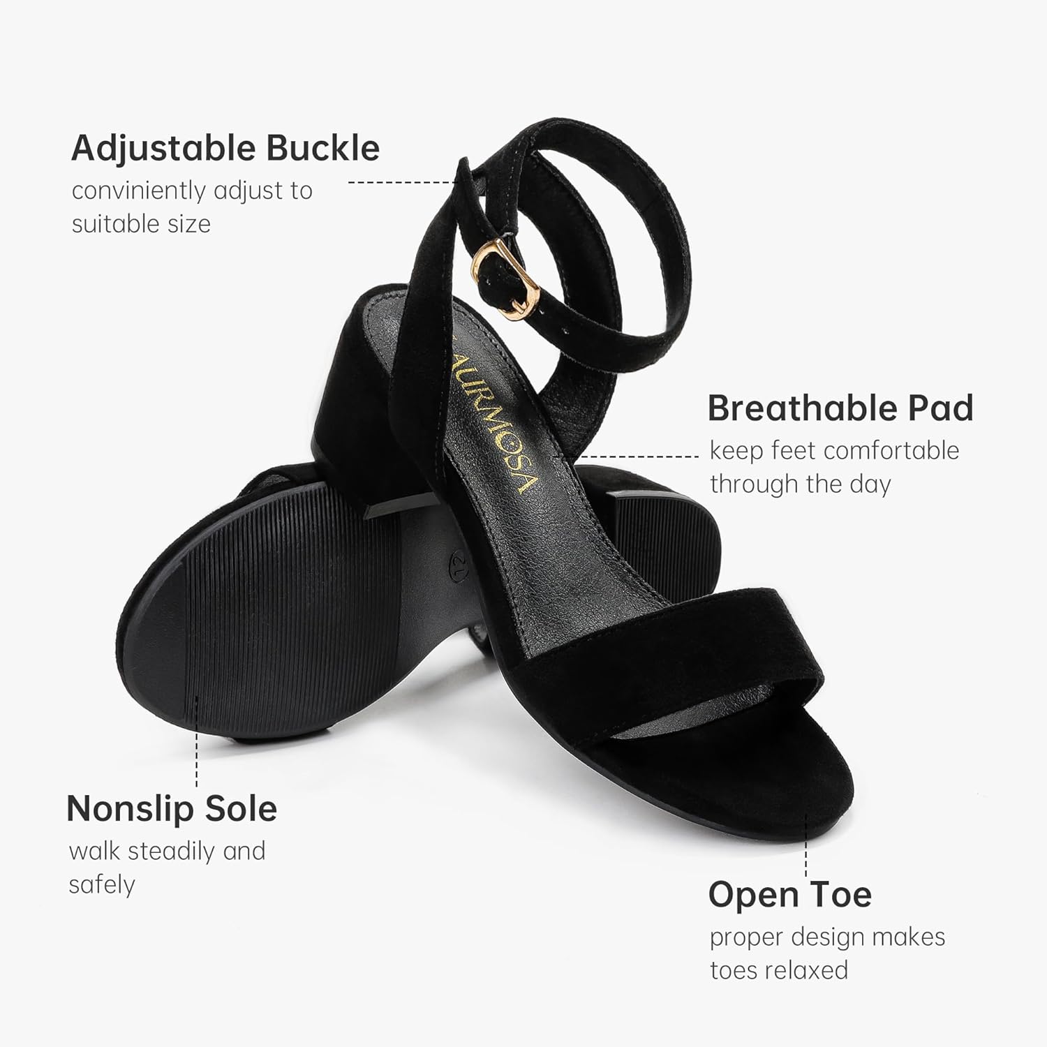 High Heels for Kids Open Toe Dress Shoes for Girls Ankle Strap Pump Shoes Flower Girl Sandals Wedding Party for Little Big Kids - Image 6