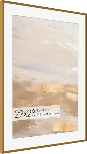 Miniatura 248 de Fun Memories Portarretratos de metal de 16 x 20 pulgadas con paspartú de 11 x 14 pulgadas, acabado de aluminio cepillado, parte delantera de vidrio