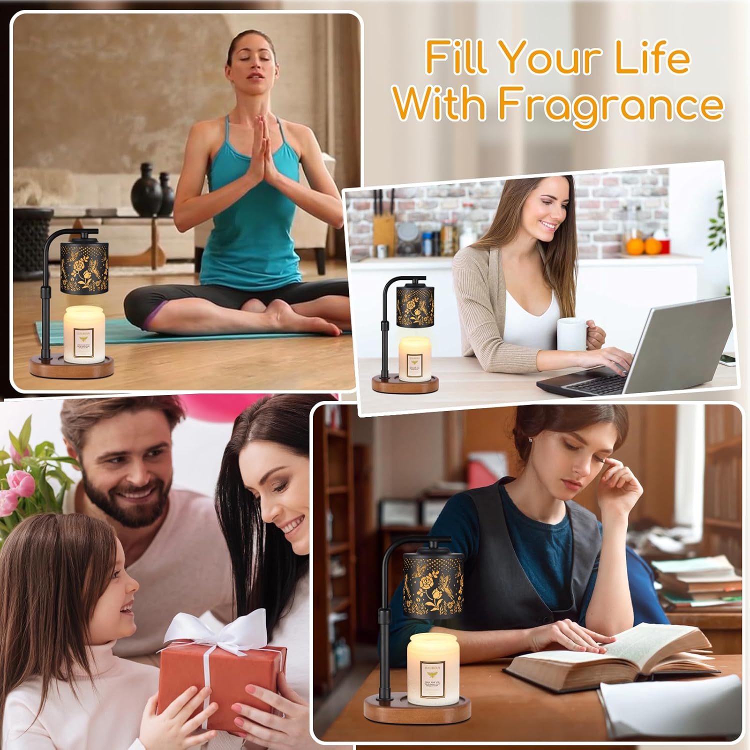 Candle Warmer Lamp,Birthday Gifts for Women Mom,Adjustable Height for Scented Jar Candles,Electric Candle Lamp Warmer for Home Decor(Butterfly Roses) - Image 6