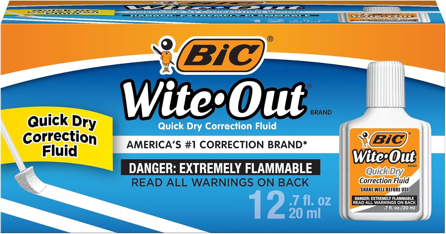 Bic Wite-Out Quick Dry Correction Fluid-0.7 Ounces 2-PACKS